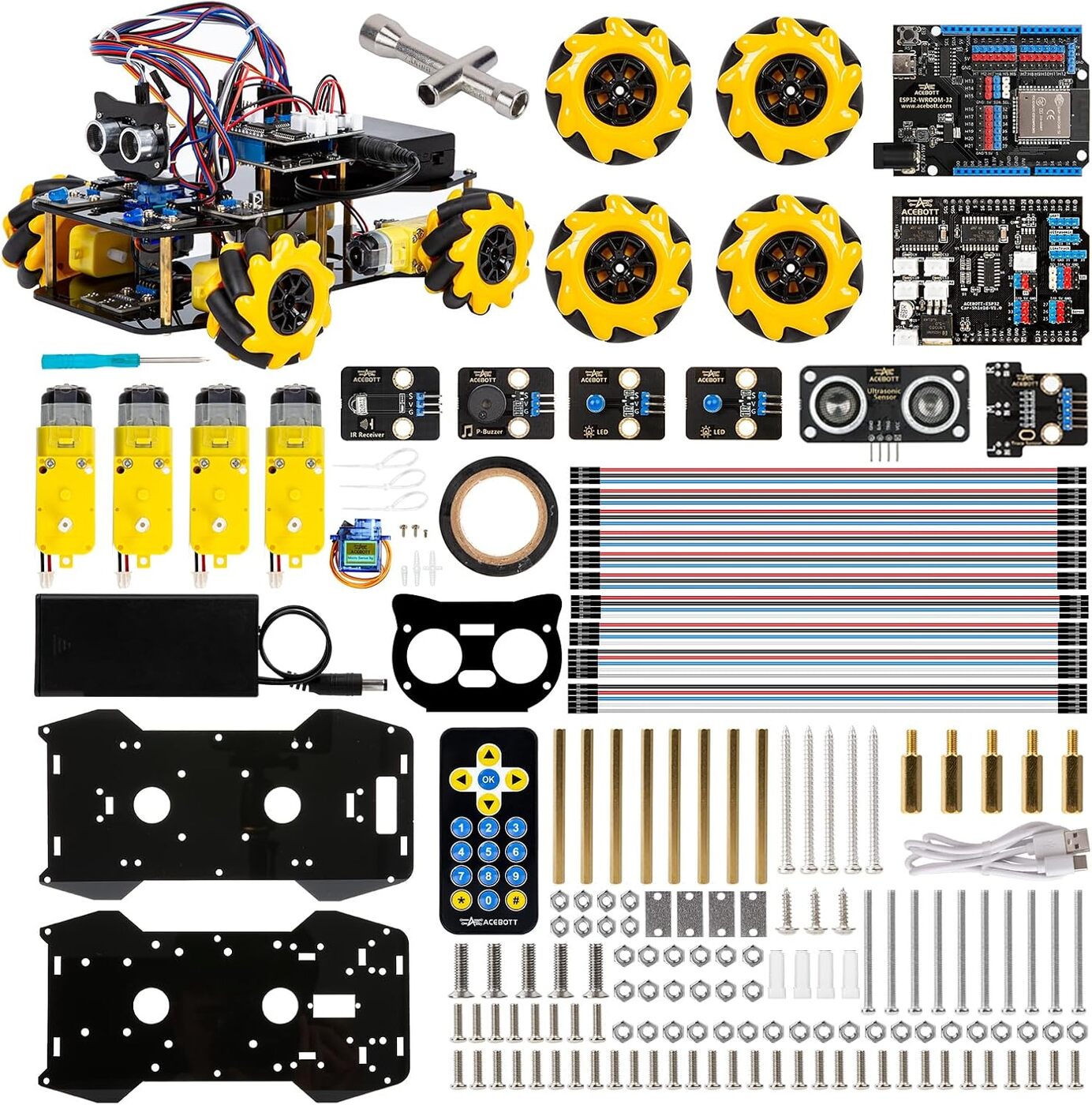 ACEBOTT ESP32 Smart Robotics Car Starter Kit Mecanum Wheel Camera ...